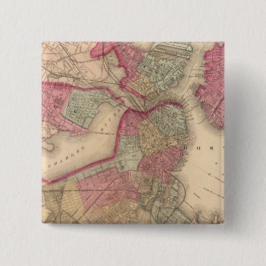 Boston Vierkante Button 5,1 Cm (Voorkant)