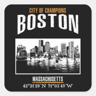Boston Vierkante Sticker