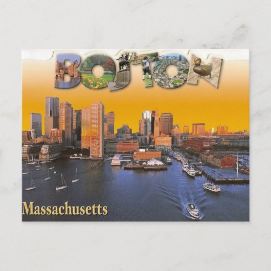 Boston Vintage retro ansichtkaart Briefkaart (Voorkant)