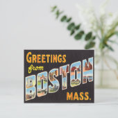 Boston Vintage Travel Briefkaart teruggezet (Staand voorkant)