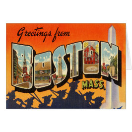Boston Vintage Travel Briefkaart teruggezet
