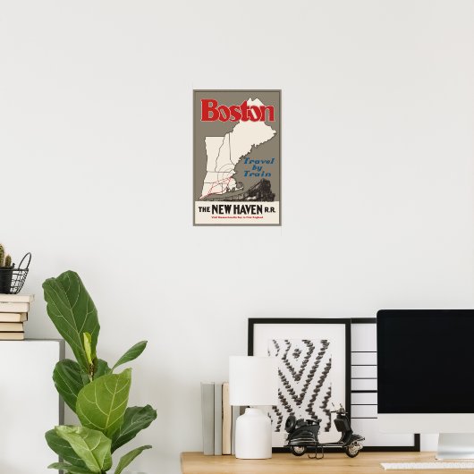 Boston Vintage Travel Poster (Thuiskantoor)