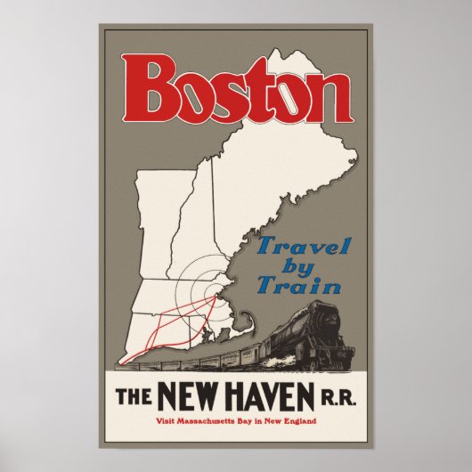 Boston Vintage Travel Poster (Voorkant)