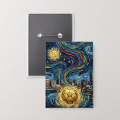 Boston Voetbal Kunst 2026 Skyline Stadion Ontwerp Button (Voorkant / Achterkant)