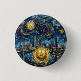 Boston Voetbal Kunst 2026 Skyline Stadion Ontwerp Ronde Button 3,2 Cm