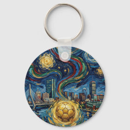 Boston Voetbal Kunst 2026 Skyline Stadion Ontwerp Sleutelhanger