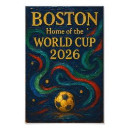 Boston Voetbal Kunst 2026 Voetbal Design Foto Afdruk
