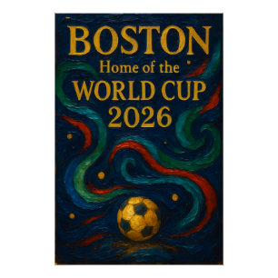 Boston Voetbal Kunst 2026 Voetbal Design Perfect Poster