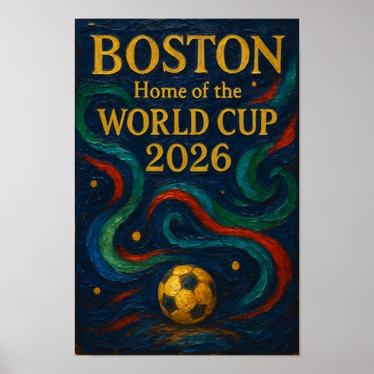 Boston Voetbal Kunst 2026 Voetbal Design Poster (Voorkant)