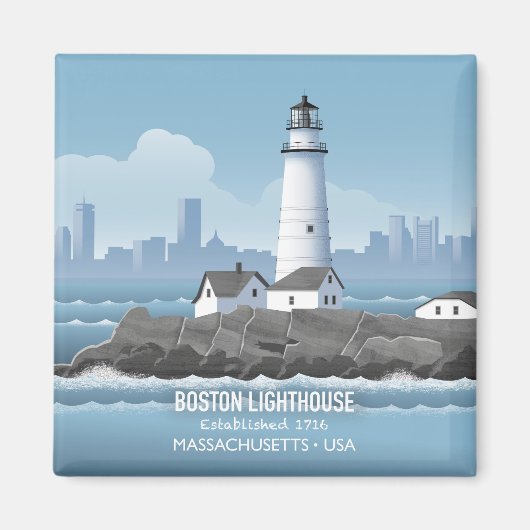 Boston vuurtoren magneet (Voorkant)