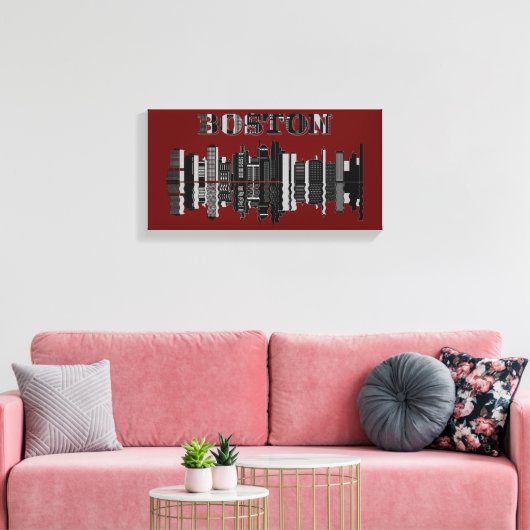 Boston Wall Art Canvas Afdruk (Insitu (Woonkamer))