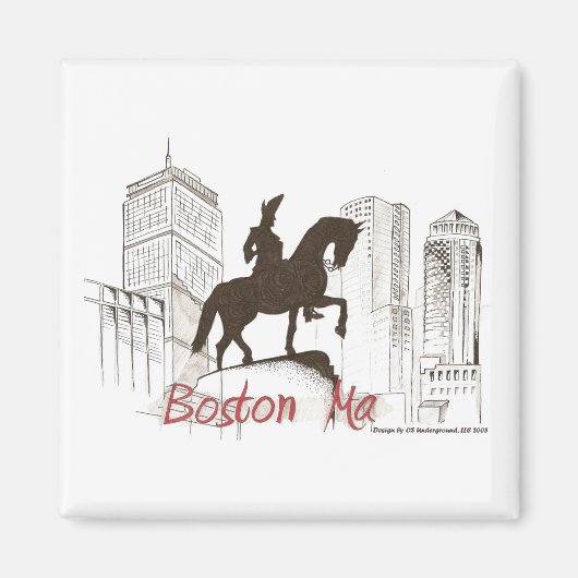 Boston Washington profiel magneet (Voorkant)