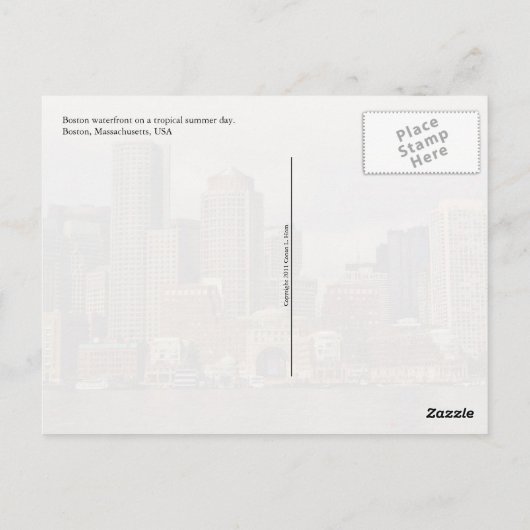 Boston Waterfront Briefkaart (Achterkant)