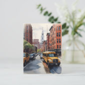 Boston waterverf kunst briefkaart (Staand voorkant)