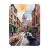 Boston waterverf kunst magneet (Verticaal)