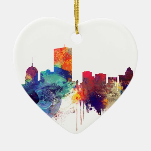 Boston waterverf skyline keramisch ornament (Voorkant)