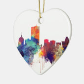 Boston waterverf skyline keramisch ornament (Links)
