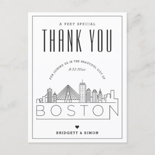 Boston Wedding   Bedankt voor de komst! Briefkaart