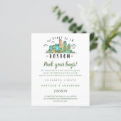 BOSTON Wedding Handgetekende Skyline Modern Uitnod (Staand voorkant)
