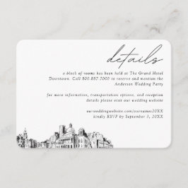 Boston Wedding Hotel Room Blok Details Informatiekaartje