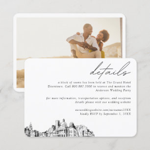 Boston Wedding Hotel Room Blok Details Informatiekaartje