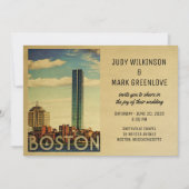 Boston Wedding Invitation  midden in de eeuw Kaart (Voorkant)