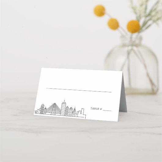 Boston Wedding | Kaarten voor tabelnaam plaatsen Plaatskaartje (Voorkant)