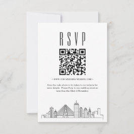 Boston Wedding QR-code RSVP Kaart
