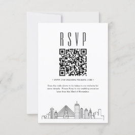 Boston Wedding QR-code RSVP Kaart
