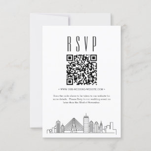 Boston Wedding QR-code RSVP Kaart