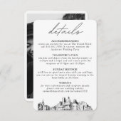 Boston Wedding Vertical Details Behuizing Kaart (Voorkant / Achterkant)