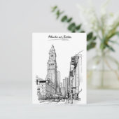 Boston welkom in Massachusetts Vintage Travel Briefkaart (Staand voorkant)