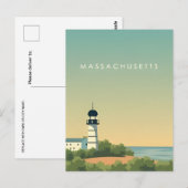 Boston welkom in Massachusetts Vintage Travel Briefkaart (Voorkant / Achterkant)