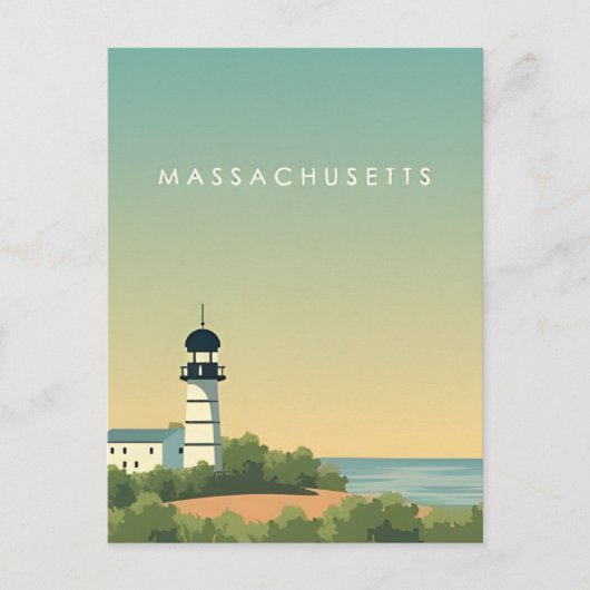 Boston welkom in Massachusetts Vintage Travel Briefkaart (Voorkant)