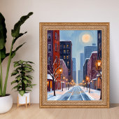 Boston Winter | Massachusetts City Watercolor Poster