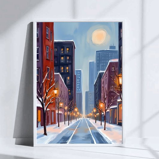 Boston Winter | Massachusetts City Watercolor Poster