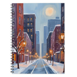 Boston Winter | Massachusetts Stad Aquarel Notitieboek