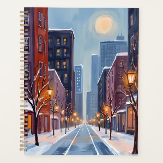 Boston Winter | Massachusetts Stad Aquarel Planner (Voorkant)