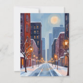 Boston Winter | Watercolor kaart van Massachusetts (Voorkant)