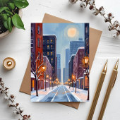 Boston Winter | Watercolor kaart van Massachusetts