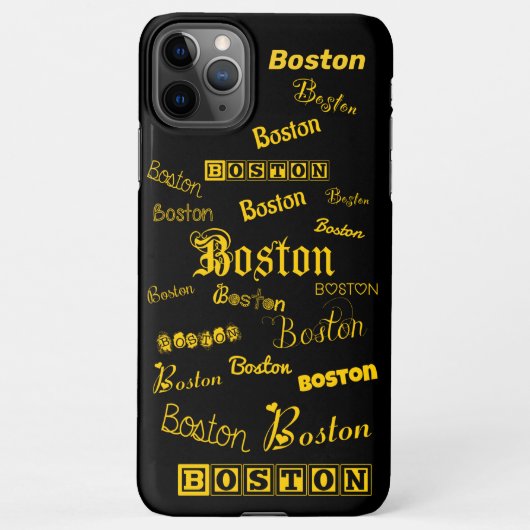 Boston Yellow Fonts iPhone Hoesje (Achterkant)