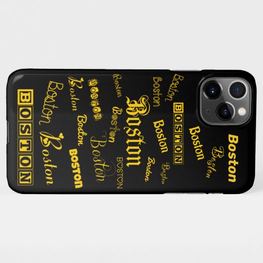 Boston Yellow Fonts iPhone Hoesje (Achterkant horizontaal)