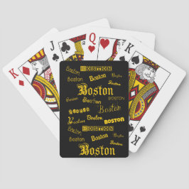 Boston Yellow Fonts Pokerkaarten