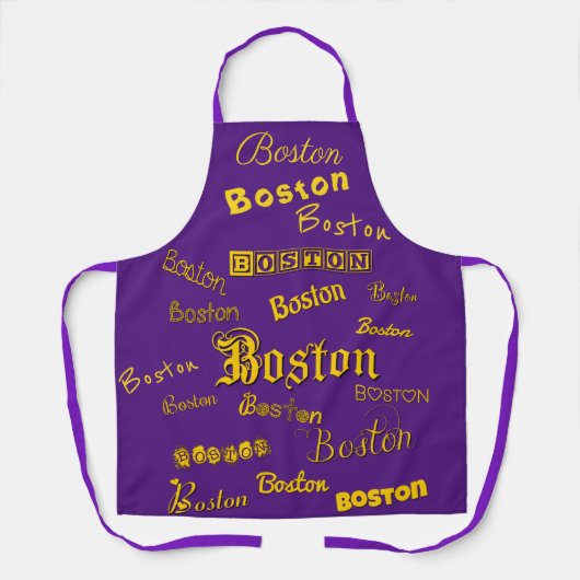 Boston Yellow Fonts Schort (Voorkant)