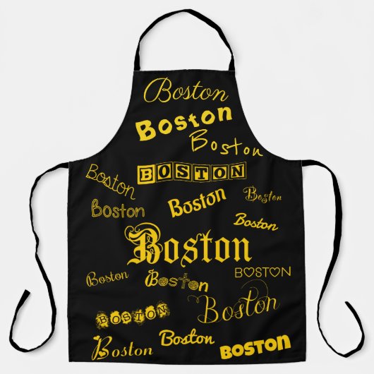 Boston Yellow Fonts Schort (Voorkant)