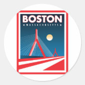 Boston Zakim Bridge Ronde Sticker (Voorkant)