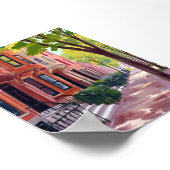 Boston Zomer | Massachusetts Brownstone Huizen Poster (Hoek)