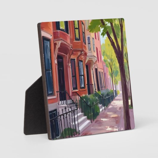 Boston Zomer | Massachusetts Brownstones Fotoplaat (Voorkant)