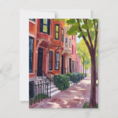 Boston Zomer | Massachusetts Brownstones Kaart (Voorkant)