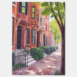 Boston Zomer | Massachusetts Brownstones Magneet